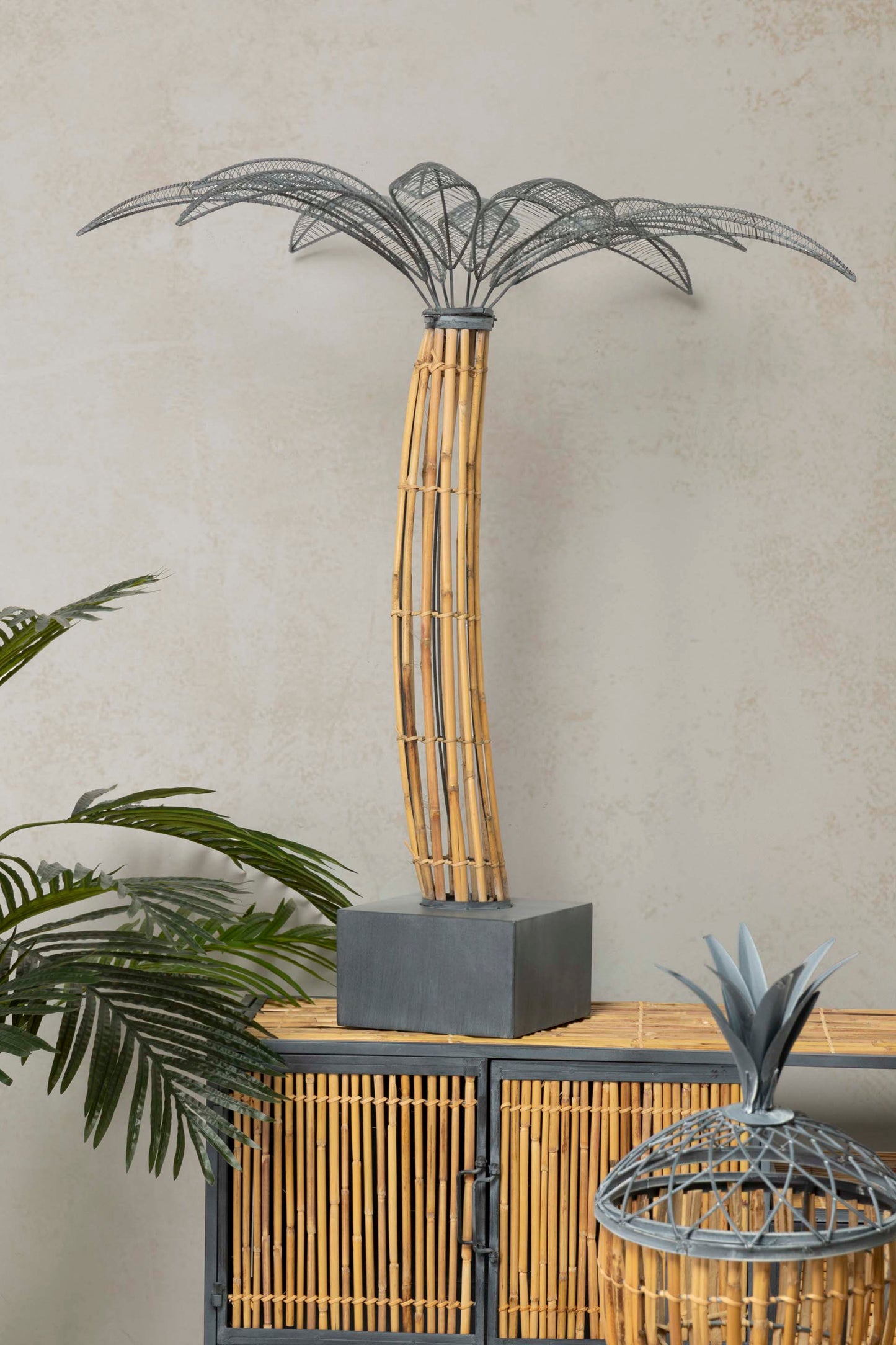 FIGURA PALMERA METAL FIBRA SINTETICA 89x84x98 CM Ref. 121024