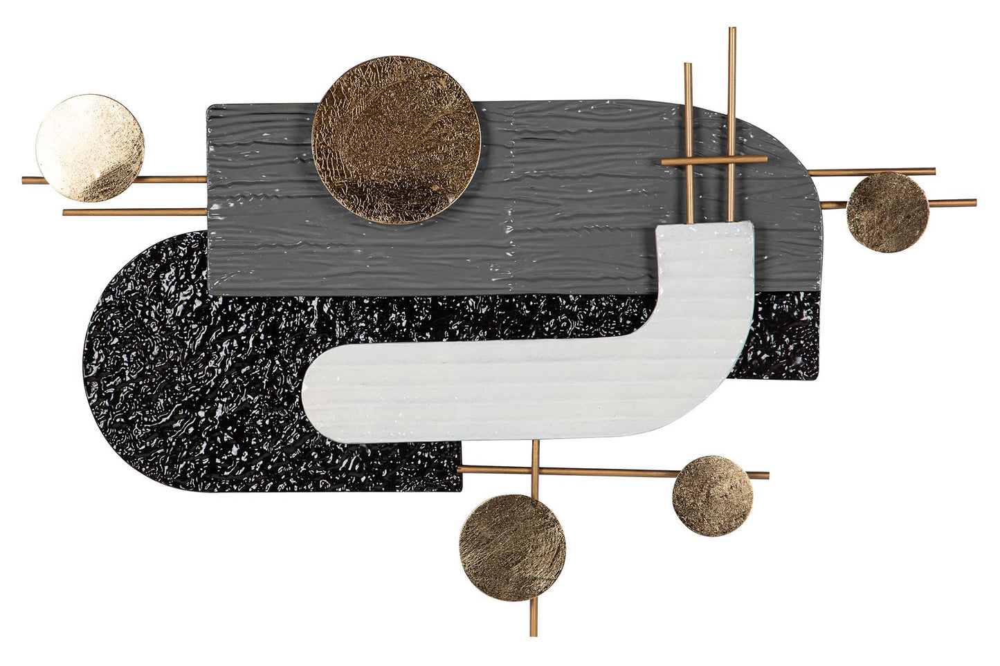 ADORNO PARED METAL NEGRO GRIS 91x5x50 CM Ref. 175363