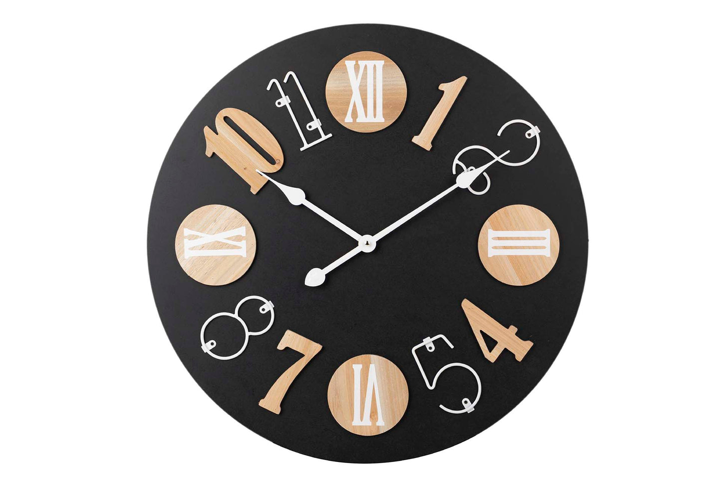 RELOJ PARED METAL MADERA 60x5x60 CM Ref. 195071