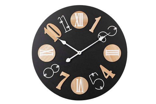 RELOJ PARED METAL MADERA 60x5x60 CM Ref. 195071