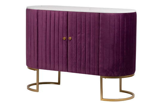 APARADOR VELVET-MARMOL MORADO-DORADO 120x48x85 CM Ref. 327007