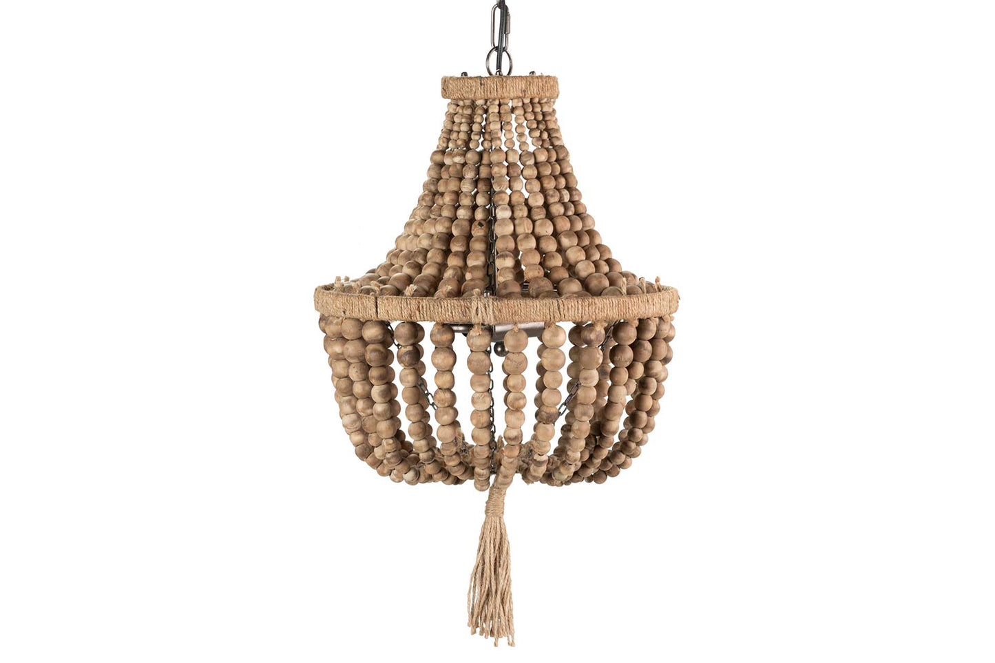 LAMPARA TECHO CADENA BOLAS NATURAL YUTE 37x37x53CM Ref. 359030