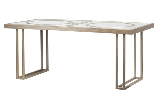 MESA COMEDOR MADERA-METAL CHAMPAGNE 180x90x77 CM Ref. 411060