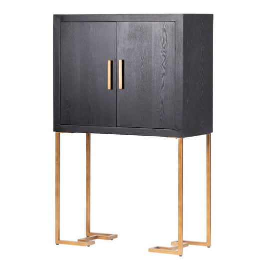 CABINET NEGRO-DORADO 100x45x160 CM Ref. 444044