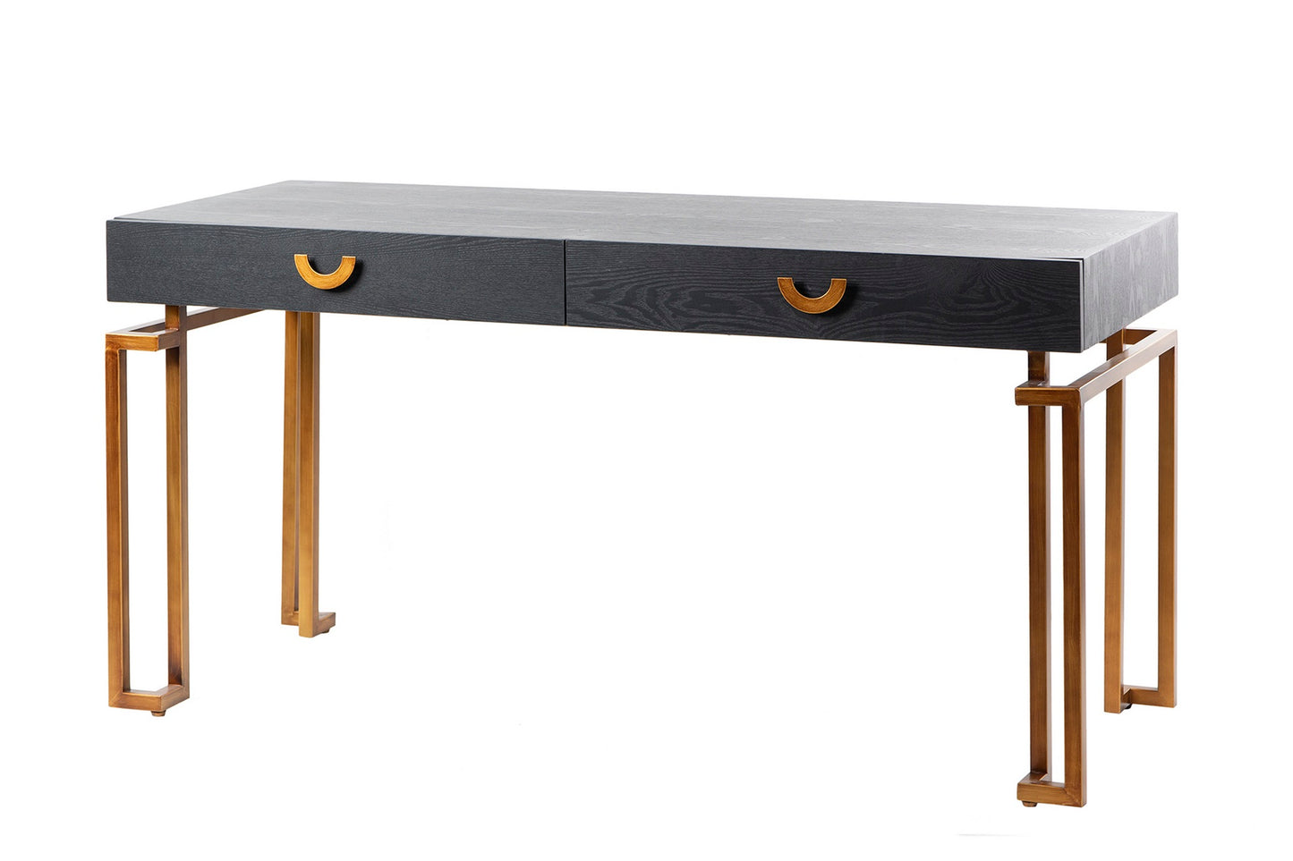 ESCRITORIO MDF-METAL NEGRO-DORADO 150x60x77,3CM Ref. 444048