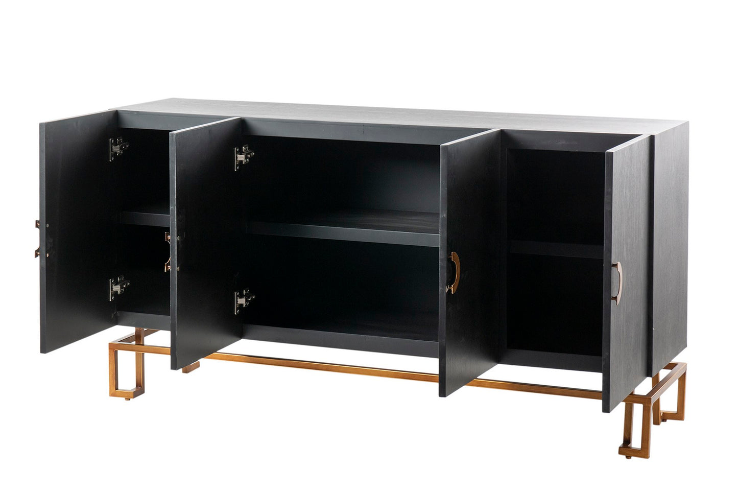 APARADOR NEGRO-DORADO MADERA-METAL 152x40x82 CM Ref. 444050