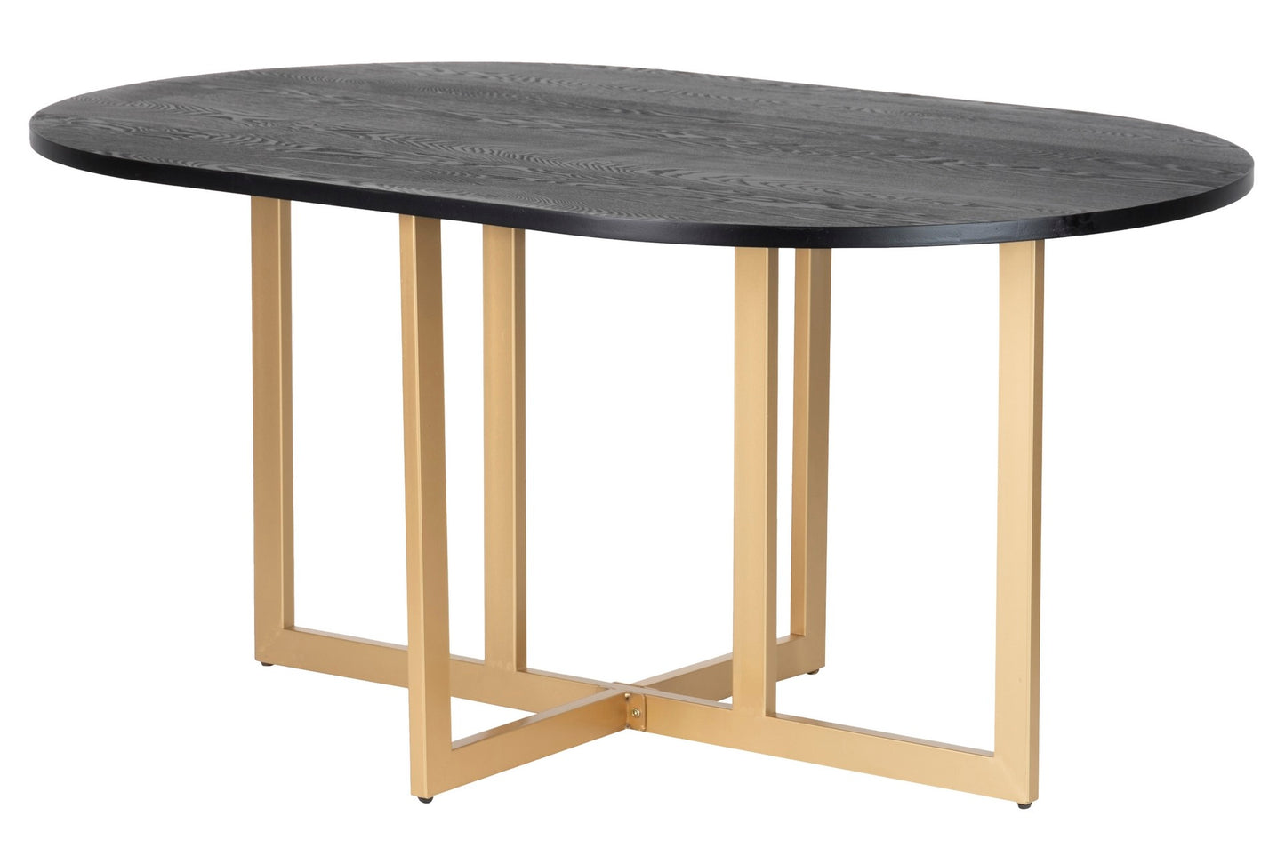 MESA COMEDOR MDF METAL NEGRO DORADO 160x100x75 CM Ref. 444058