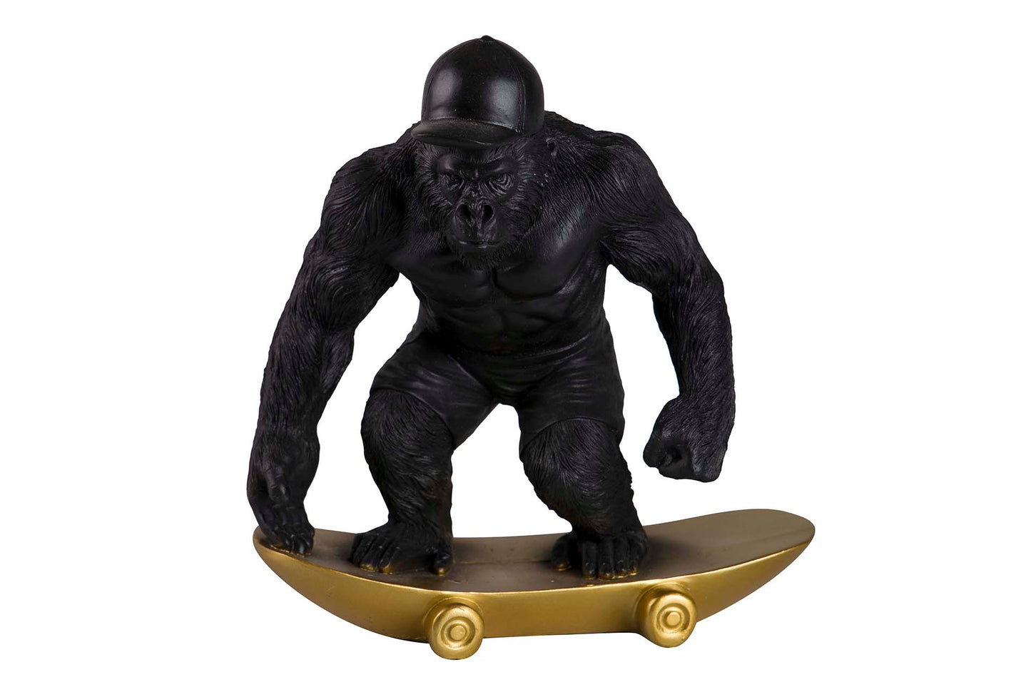 FIGURA KINGKONG SKATE RESINA NEGRA 21x15x21 CM Ref. 567599