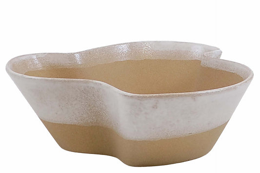 CENTRO DE MESA CERAMICA BEIGE 25x25x9 CM Ref. 645852