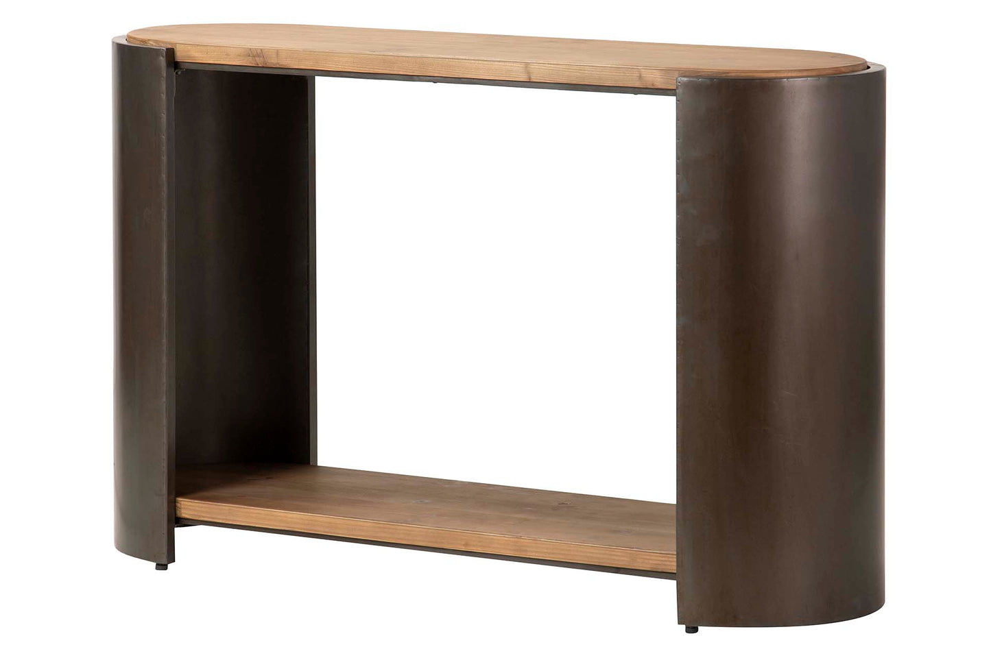 CONSOLA MADERA METAL MARRON NEGRO 120x38x76 CM Ref. 665019