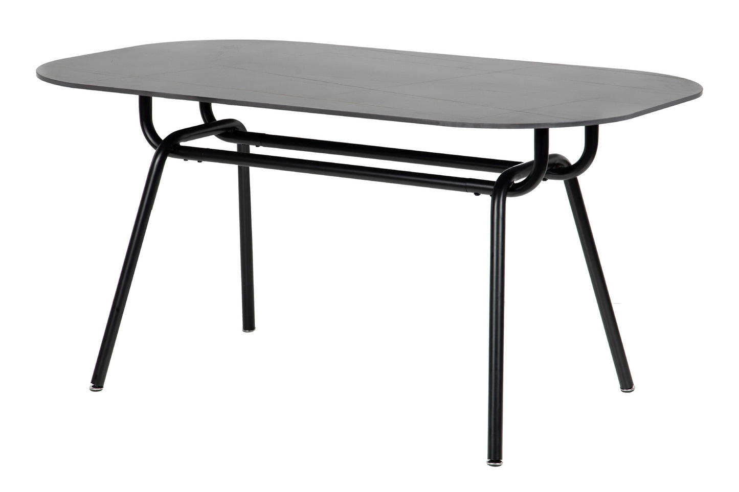 MESA COMEDOR METAL-RESINA NEGRA 150x90x75 CM Ref. 703094