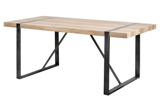 MESA COMEDOR MADERA-METAL NATURAL 180x90x76 CM Ref. 703097