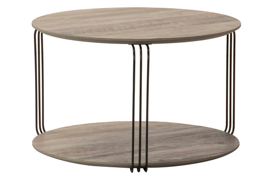 MESA CENTRO MDF METAL VINILO K/D 60x60x37 CM Ref. 777009