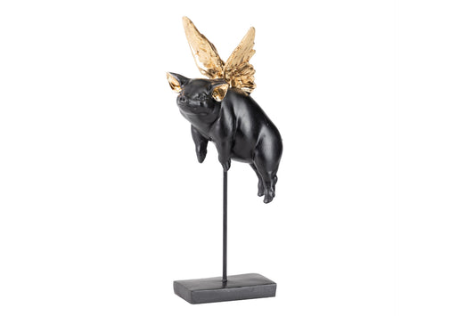 FIGURA CERDO C/ ALAS DECORACION RESINA 15x14x32 CM Ref. 814013