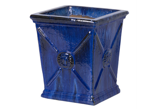 MACETERO GRES AZUL EXTERIOR 48x48x56 CM Ref. 906026