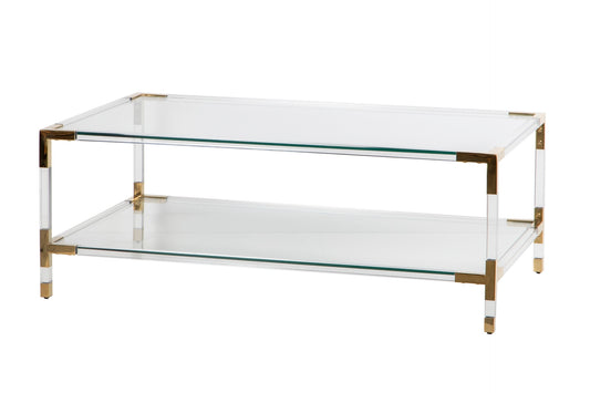 MESA CENTRO INOX / CRISTAL LEXINGTON 120x70x46 CM Ref. 908032