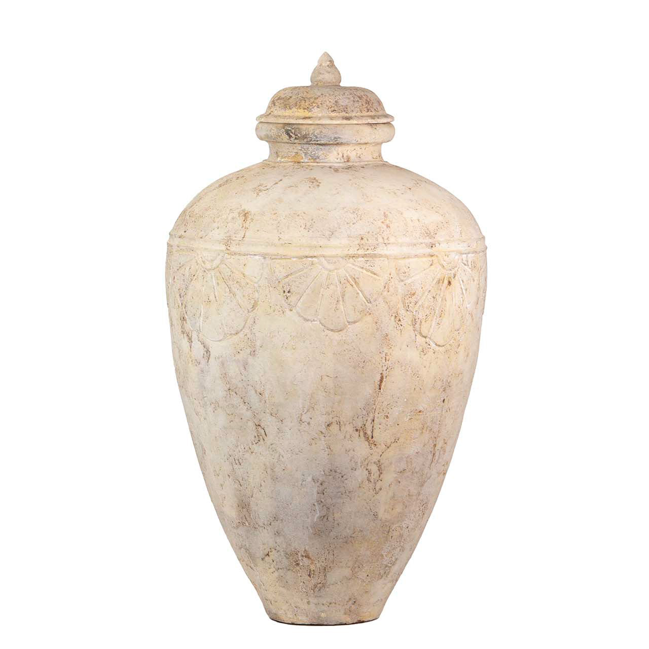 ANFORA TERRACOTA BLANCO LAVADO 76x76x120 CM Ref. 940028