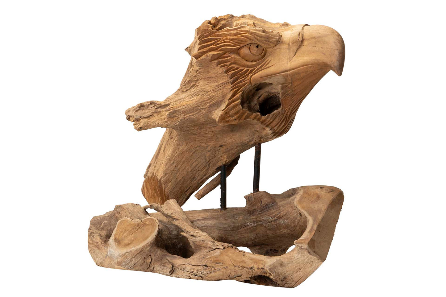 FIGURA DECORATIVA MADERA TECA AGUILA 40x25x30 CM Ref. 940196