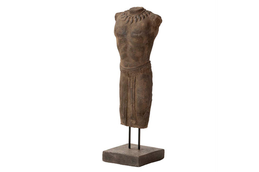 FIGURA TORSO HOMBRE PIEDRA MARRON 20x20x70 CM Ref. 940260