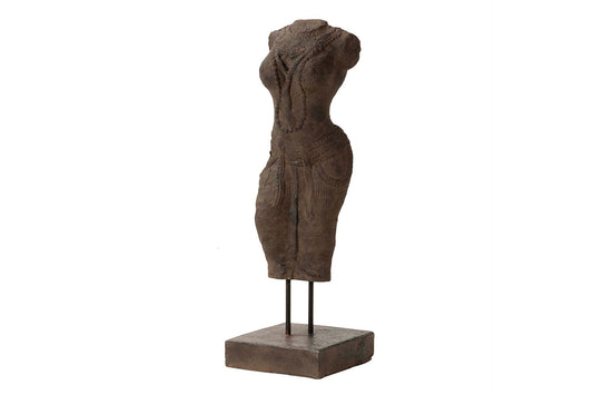 FIGURA TORSO MUJER PIEDRA MARRON 20x20x60 CM Ref. 940261