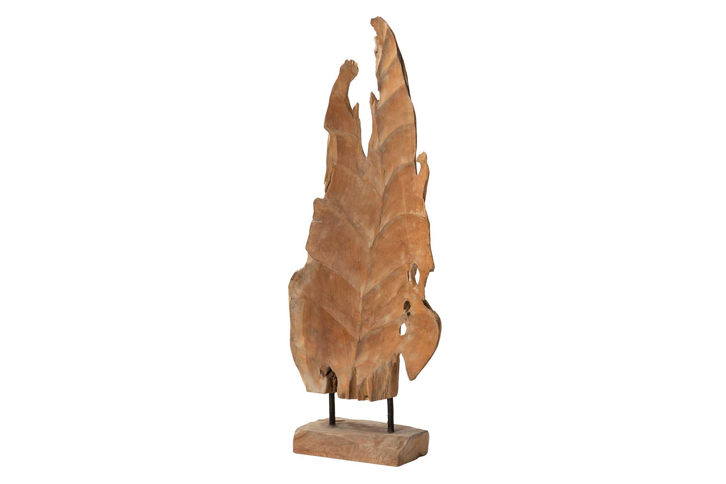 FIGURA DECORATIVA HOJA MADERA TEKA 35x14x85 CM Ref. 940265