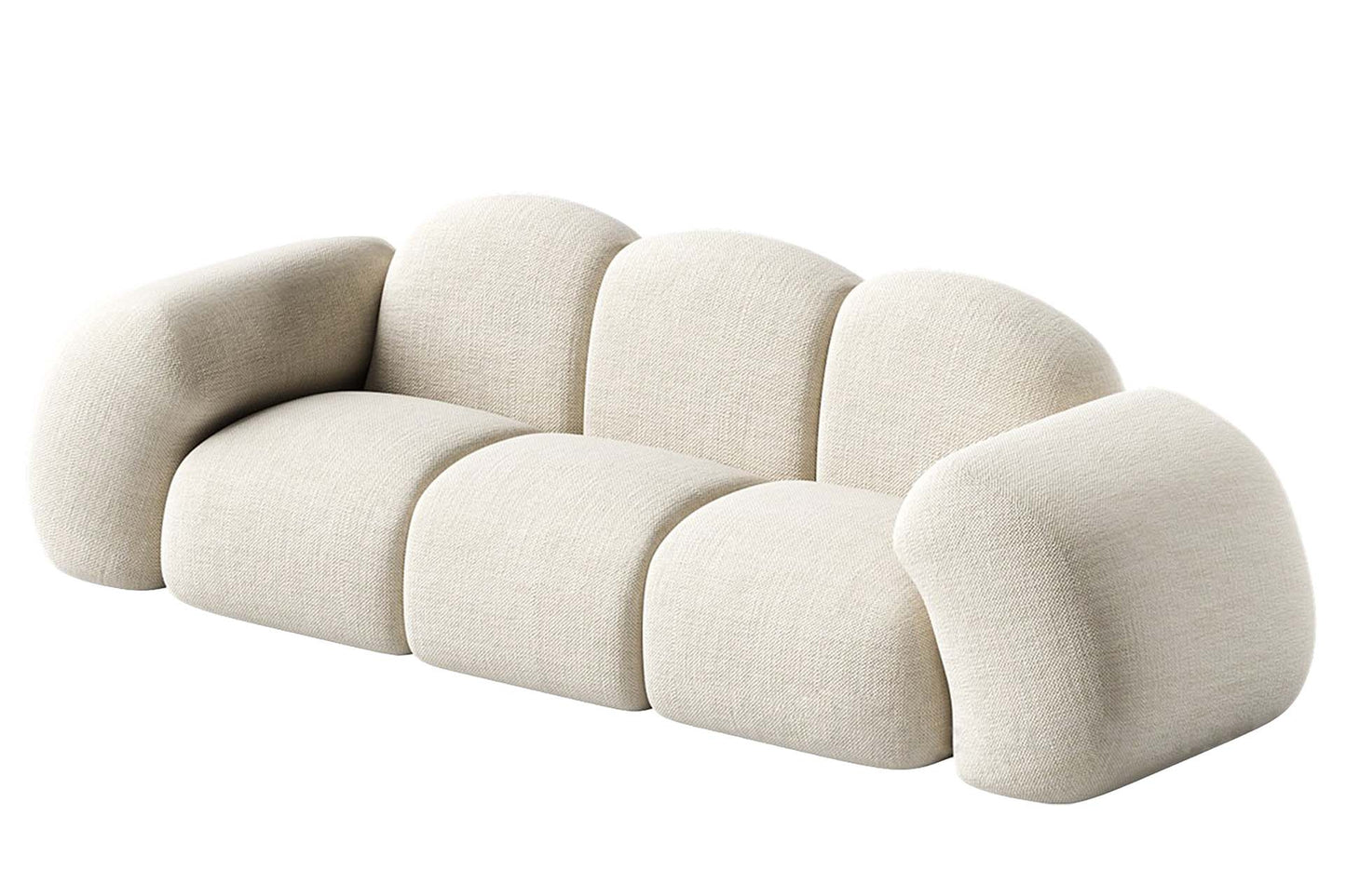 SOFA CHENILLA BEIGE CULVER 300x90x88 CM Ref. 946021