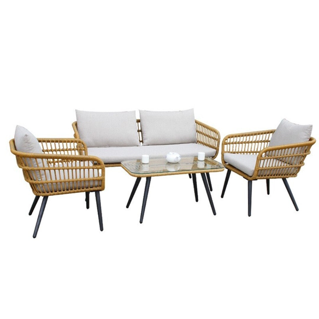 SET 4 PCS EXTERIOR SOFA+BUTACAS+MESA Referencia: 84-4384